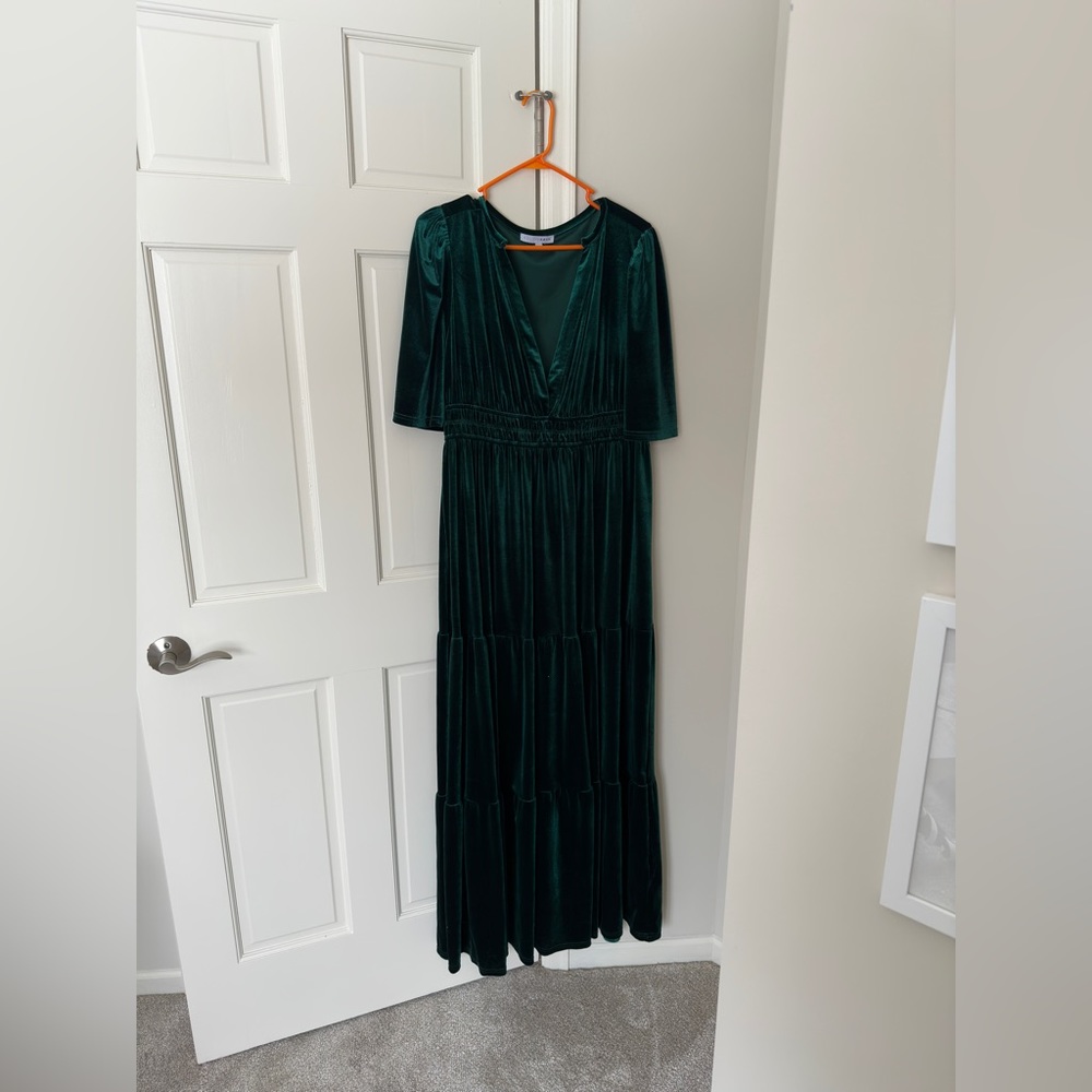 Baltic Born Artemis Velvet Maxi Dress, Emerald, 2XL